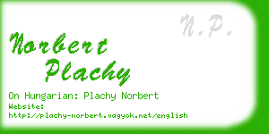 norbert plachy business card